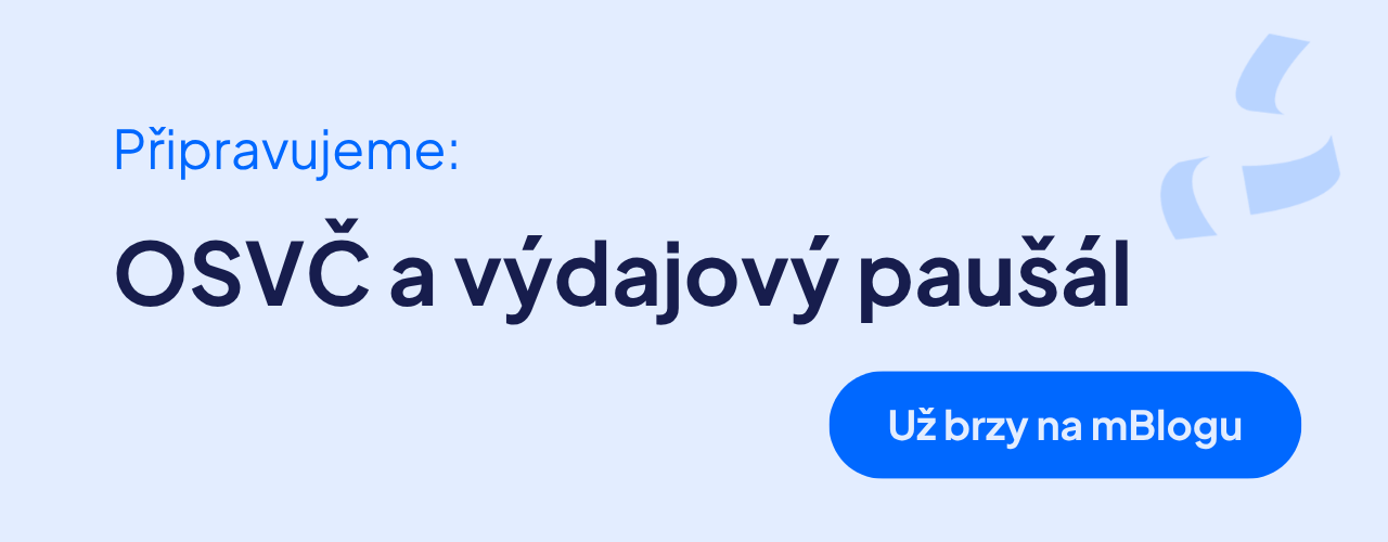 Na mBlogu již brzy najdeš článek o výdajovém paušálu.