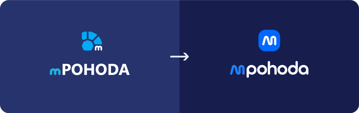 Porovnání loga mPohody před a po vystihuje jasné směřování značky