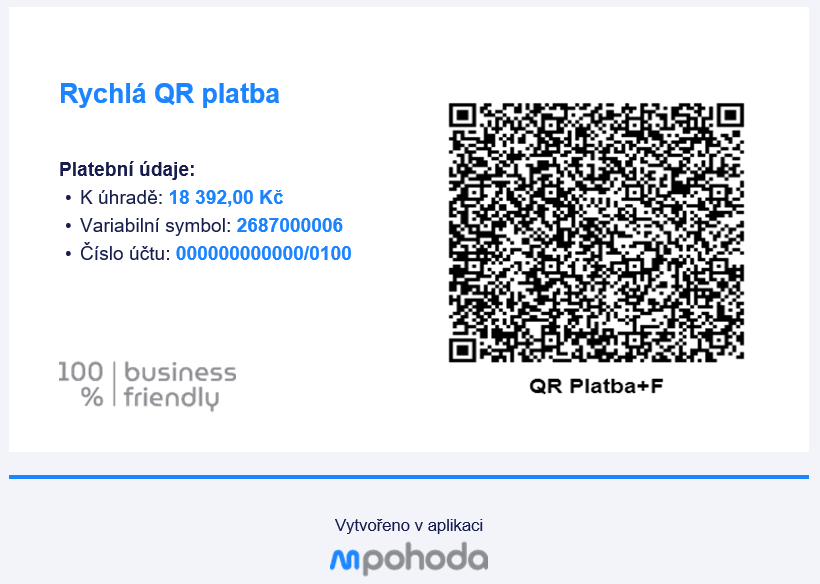 K e-mailu s upomínkou můžeš rovnou připojit QR kód s platebními údaji