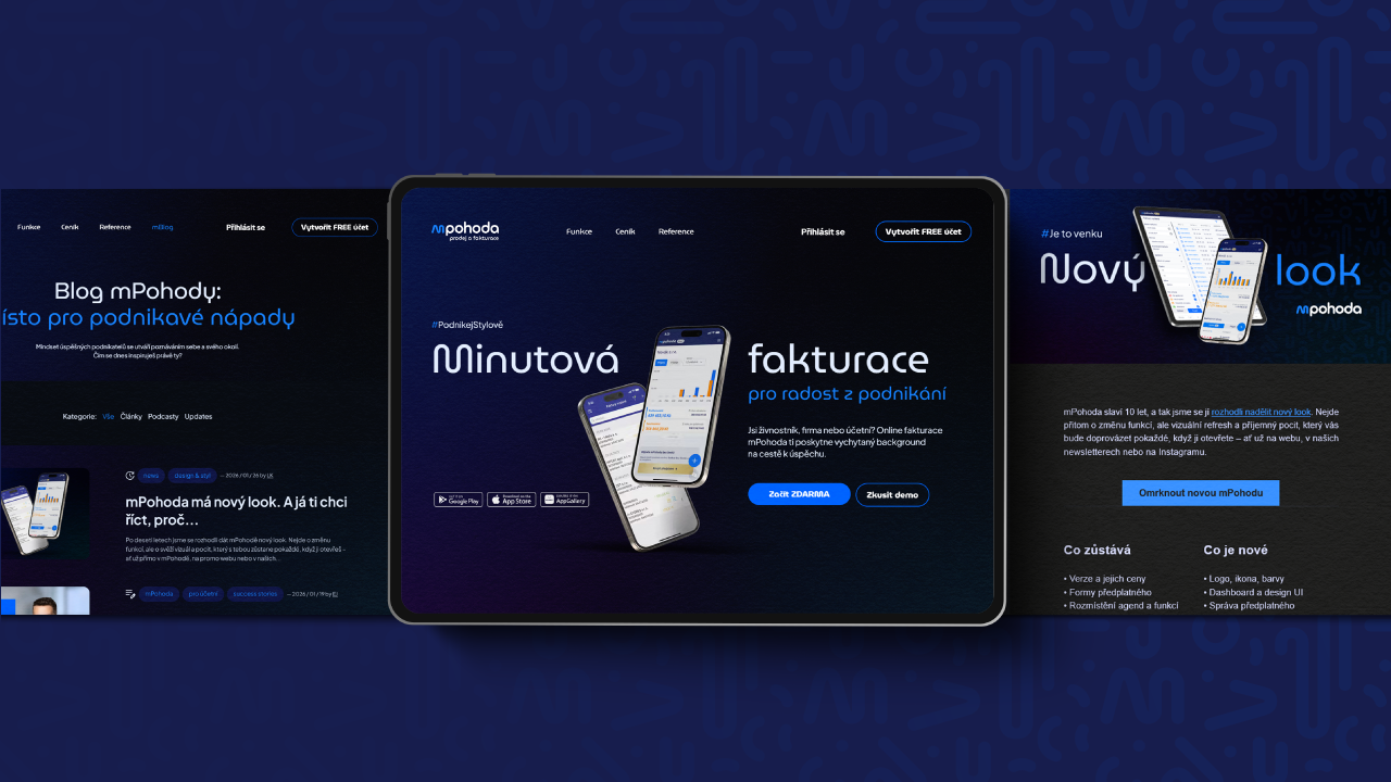 Nový design promo webu, mBlogu a newsletterů fakturace mPohoda