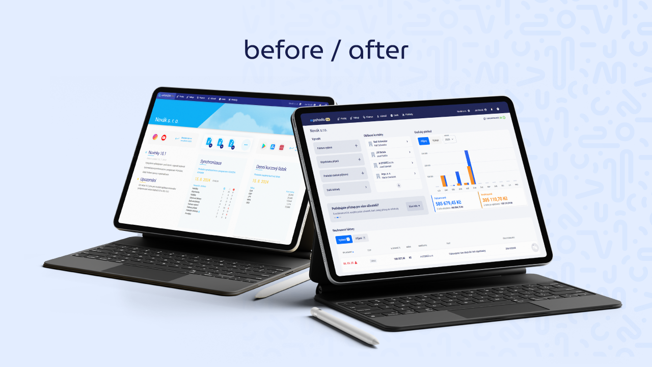 Redesign dashboard ve webové aplikaci mPohoda