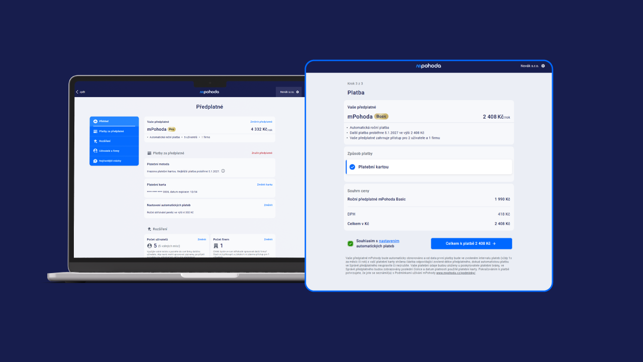 Nová agenda pro správu předplatného